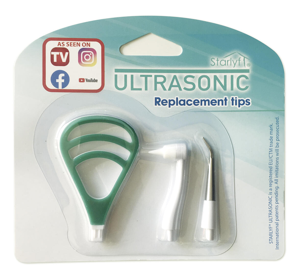 Cabezal metálico, cabezal de goma y limpiador de lengua para Starlyf Ultrasonic