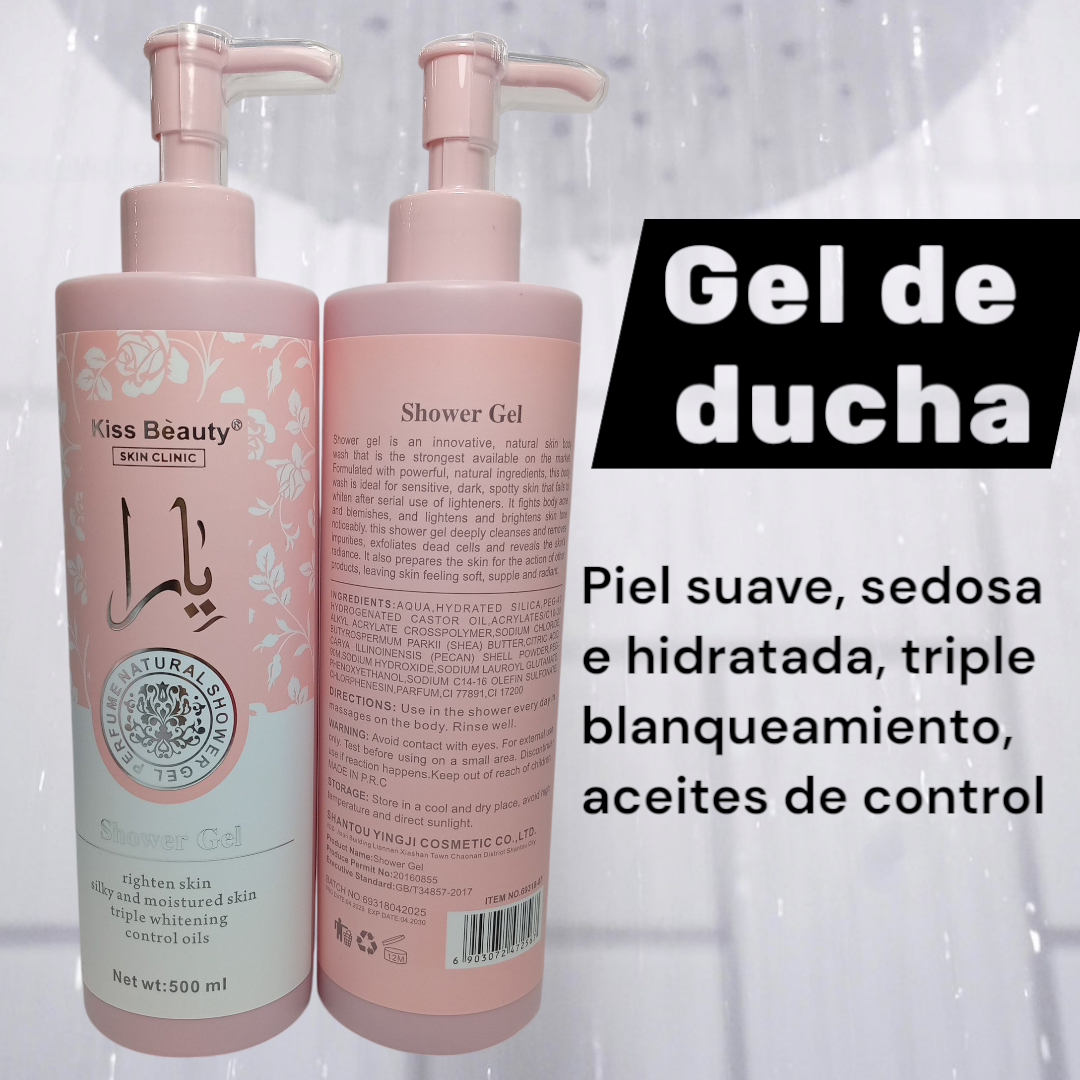 Gel de Ducha Kiss Beauty 500 ml (limpieza refrescante y natural)