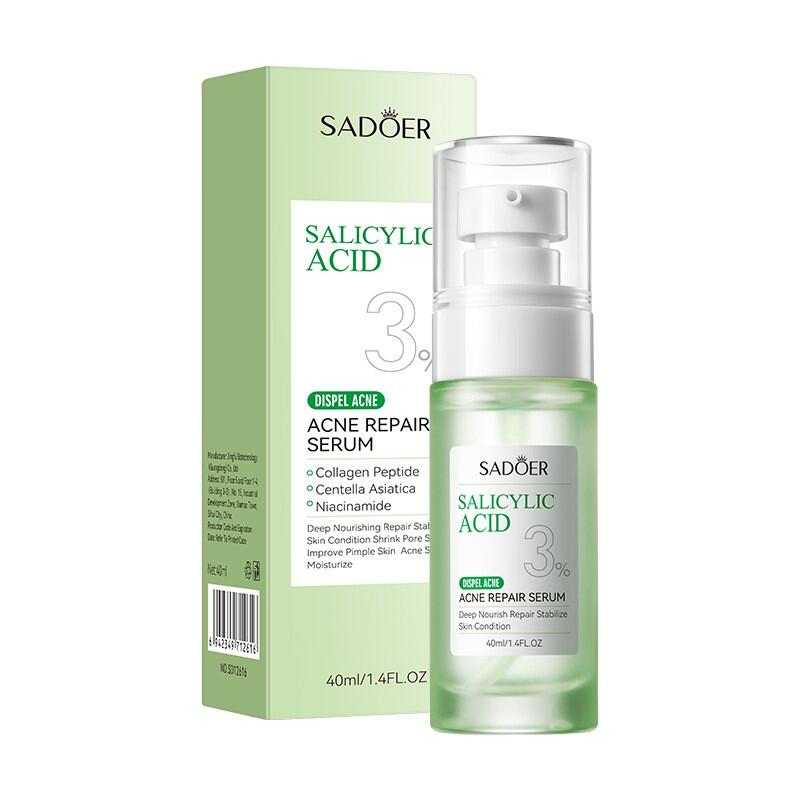 Sérum Reparador para el Acné con Ácido Salicílico 40ml SADOER – Purifica, Desinflama y Regenera la Piel con Tendencia Acneica