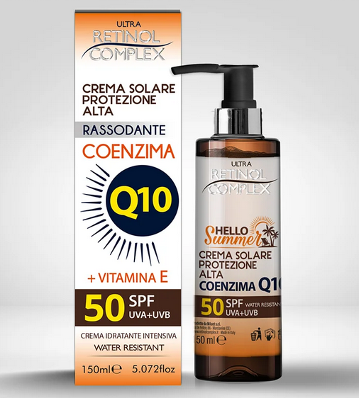 Crema Solar con Coenzima Q10 y SPF 50 150ml – Protección Antiedad, Hidratación y Defensa Total con Retinol Complex
