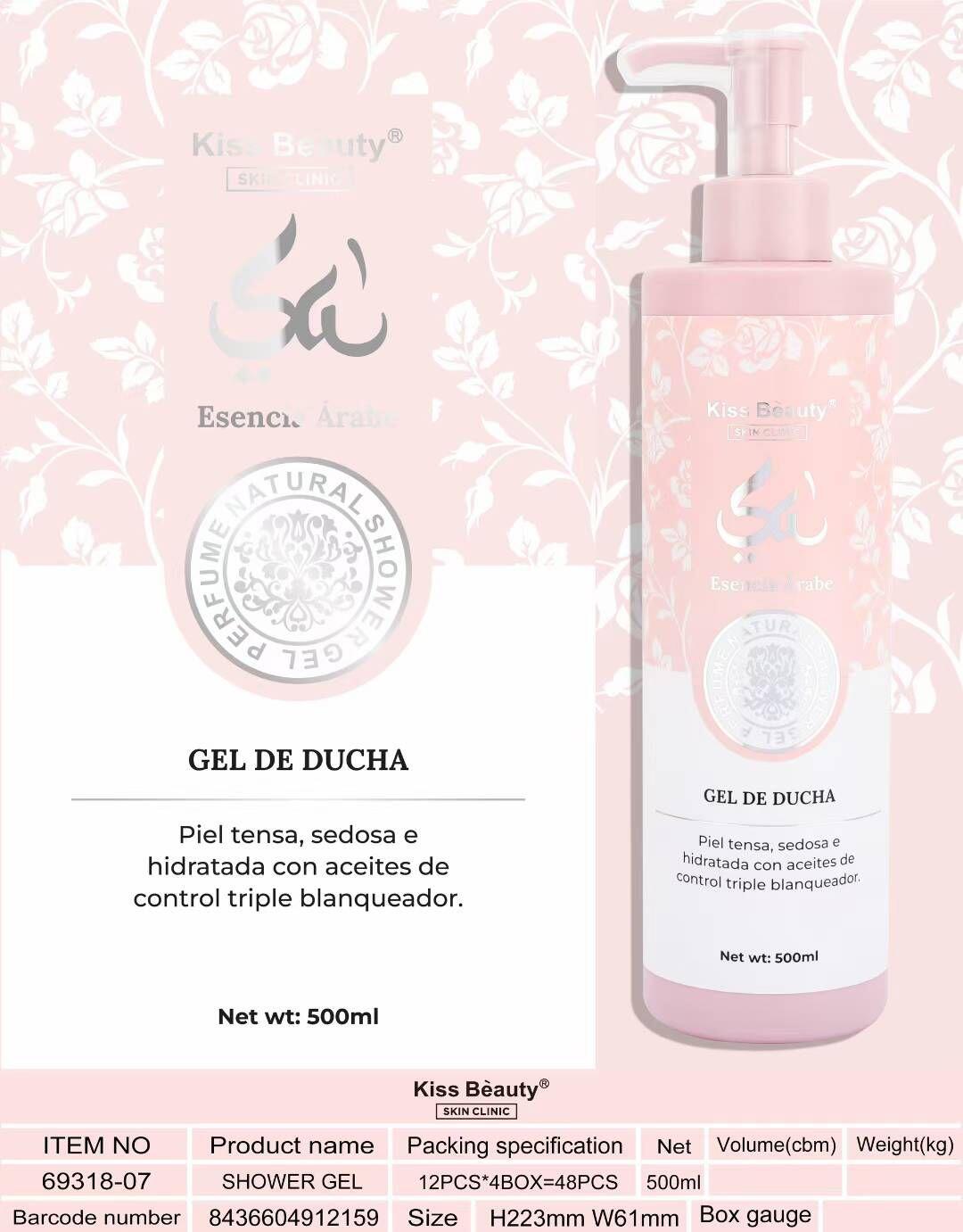 Gel de Ducha Kiss Beauty 500 ml (limpieza refrescante y natural)